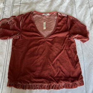 Madewell Velvet top NWT